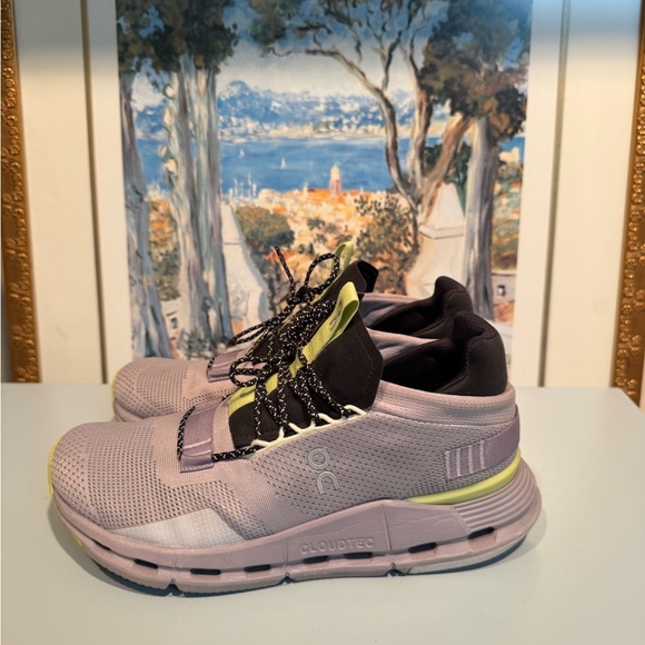 On Cloudnova Running women’s Cloudtec Sneakers - Purple and Black - Picture 1 of 4